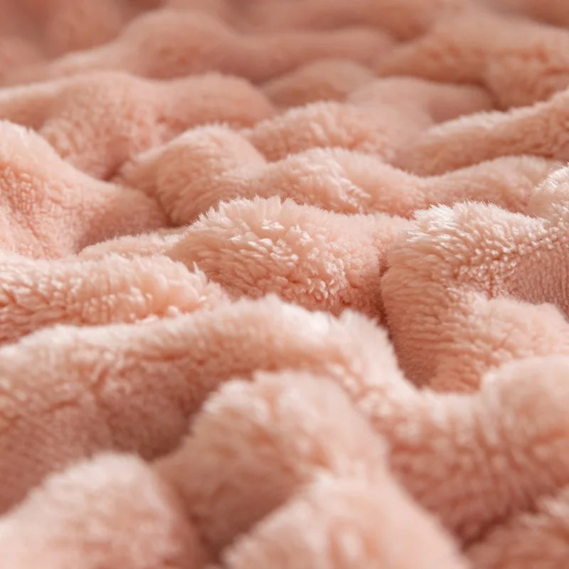 WarmNest™ Luxe Bubbeltextuur Fleece Deken