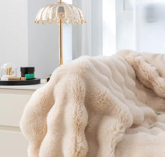 WarmNest™ Luxe Bubbeltextuur Fleece Deken